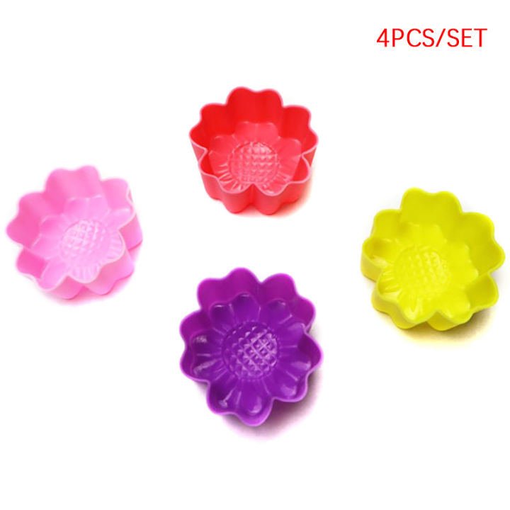 4Pcs 5cm Silicone Sunflower Cake Decoration Mold Dessert Making Baking Tools