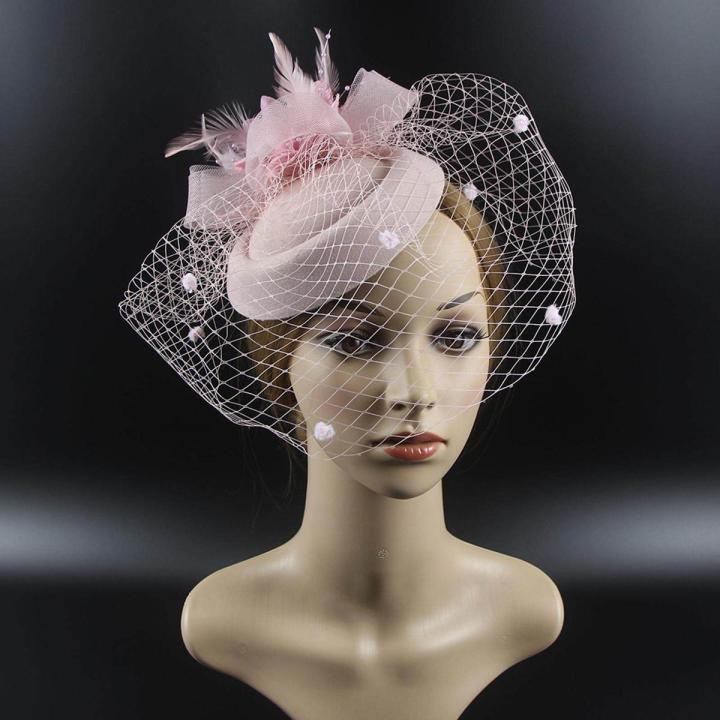 Fascinators Hats Pillbox Hat Cocktail Tea Party Headwear with Veil for Girls and Women
