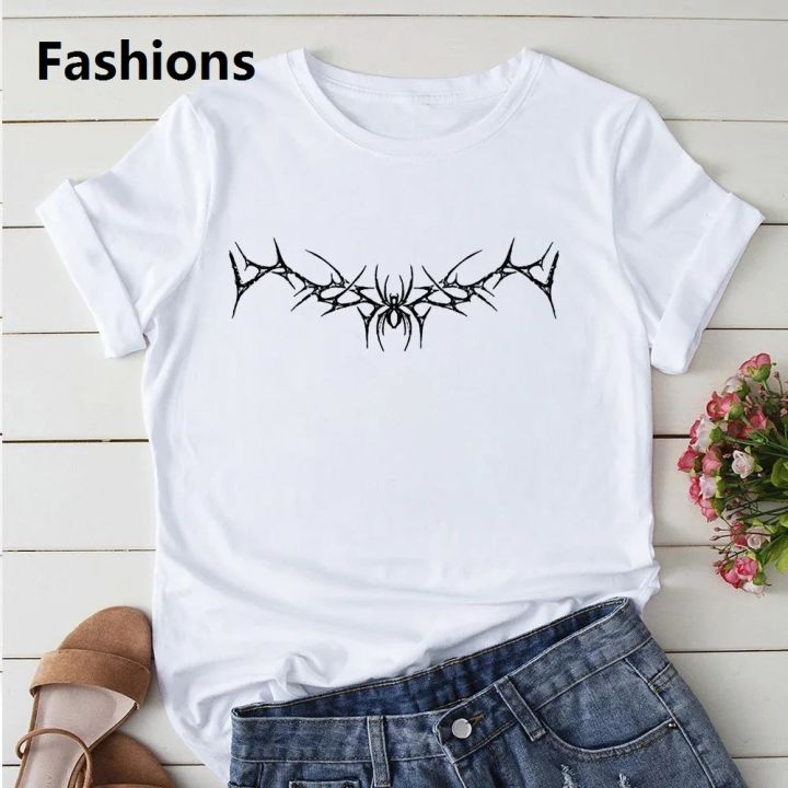 Fashions%20Profesional%20SPIDER%20White%20Woman%20T%20Shirt%20Art%20Printing%20Design%20Oversized%20Short%20Sleeve%20Comfort%20Female%20Tee%20Y2K%20Graphic%20Loose%20Cool%20Girl%20-%20Image%202