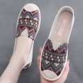 Women's Cloth Shoes Old Beijing Autumn New Slip-on Lofter Low-Cut Canvas Shoes Casual Flat Shoes Soft Bottom Women's Shoes. 