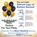 Golden Glamour Birthday Decor Mega Pack - Black Banners, Foil Curtains, Metallic Balloons, Confetti Balloons, and Garland Arch - 70-Piece Celebration Pack.
