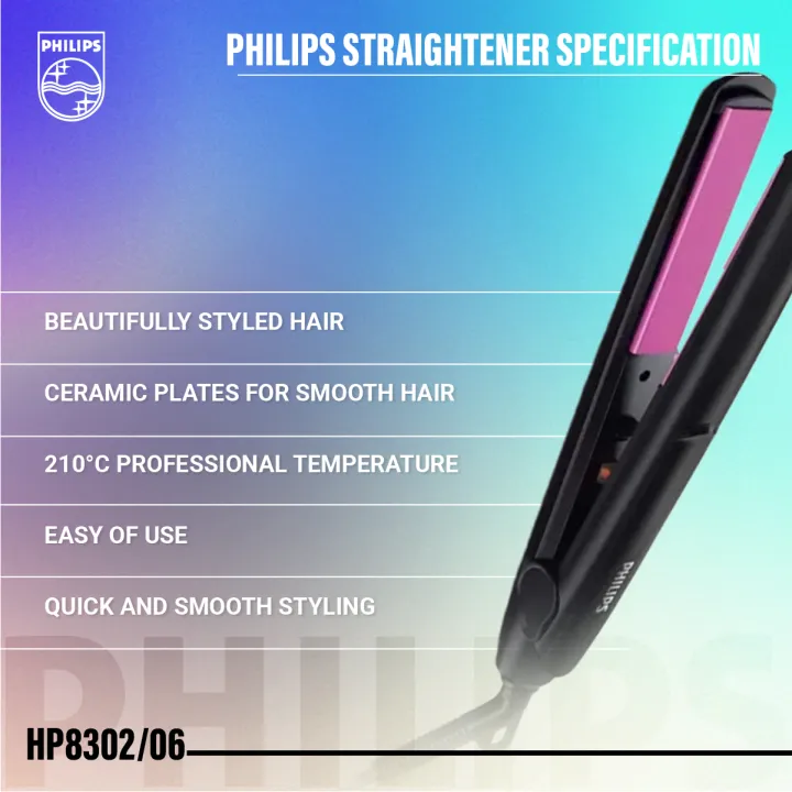 Philips%20HP8302/06%20Selfie%20Hair%20Straightener%20%E2%80%93%20SilkPro%20Care,%20Ceramic%20Plates,%20210%C2%B0C%20Fast%20Heat%20Up%20(Official%20Philips%20Product)%20-%20Image%202