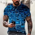 Fashion Electronic Chip Men's 3D Print T-Shirt Summer Hip Hop Short Sleeve Harajuku Punk Style Male Oversized T Shirt Unisex Top. 