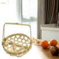Woven Basket Multipurpose with Handle Bamboo Basket for Wedding Picnic Party M. 