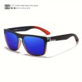 KDEAM Men's Classic Square Polarized Sunglasses, Outdoor Sports Fishing Driving, Electroplated Reflective Film, High-quality Metal Hinges, Metal 3D Logo, Ideal choice for Gifts. 