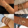 Punk Heavy Metal Rhinestone Chain Bracelets Set for Women Adjustable Crystal Pulseras Bangles Hand Jewelry Gift Steampunk Men.