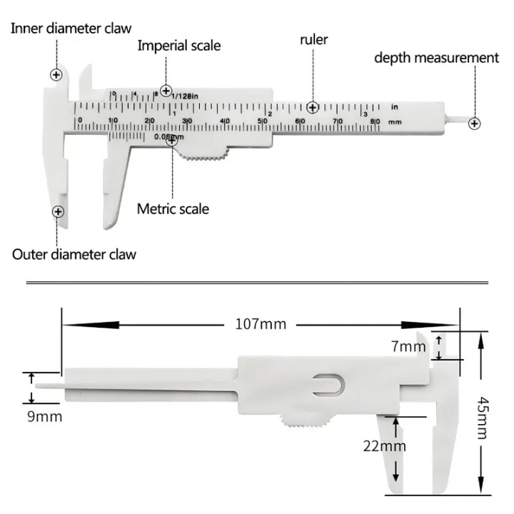 1pc%20Portable%20Dual%20Scale%200-80MM%20Plastic%20Eyebrow%20Measuring%20Vernier%20Caliper%20Mini%20-%20Image%202
