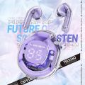 Wireless earphone Bluetooth earbuds Transparent Digital Display TWS Mecha Style For Acefast T8 Sports Headphones. 