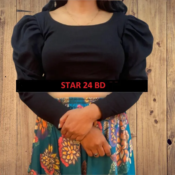 Crop%20top%20full%20sleeve%20fashionable%20blouse%20for%20women's.%20-%20Image%203