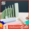HelloWorld Tableware Set Eco-friendly BPA Free Spoon Fork Cutter Chopsticks Cutlery Set.
