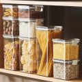 Food Storage Kitchen Container Plastic Box Jars for Bulk Cereals Kitchen Organizers for Pantry With Lid Home Organizer Jars. 