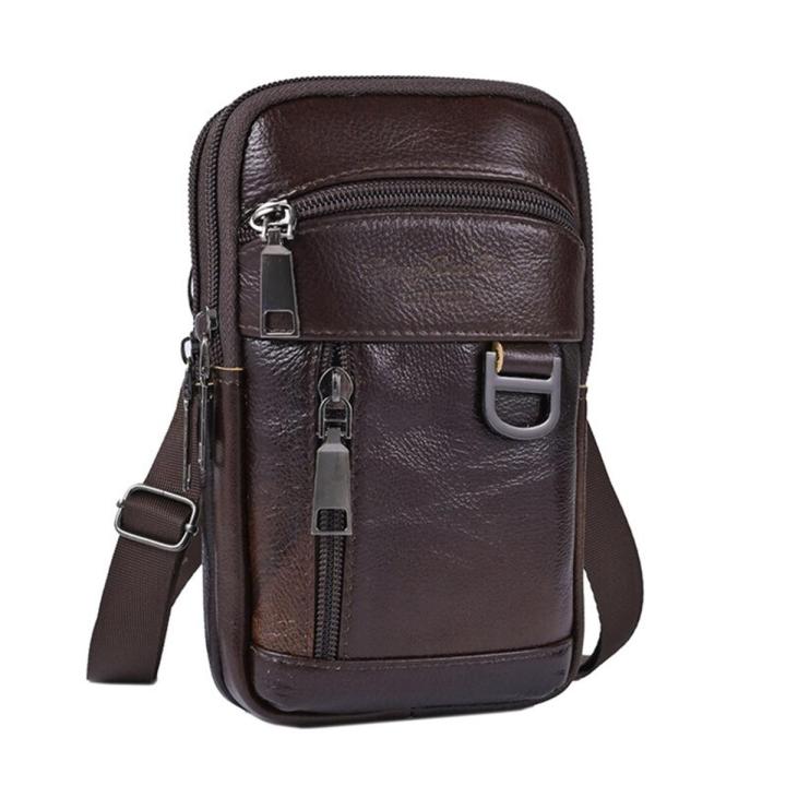 Cell Phone Pouch Crossbody Purse PU Leather Belt Bag Wallet For Men Zipper  Pockets With Adjustable Shoulder Strap