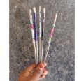 1 Piece Stainless Steel Fancy Flower Printed Hair Stick, Juda Stick, Juda Pin, Hair Pin, Hair Clip, Bun Stick (MULTICOLOR). 