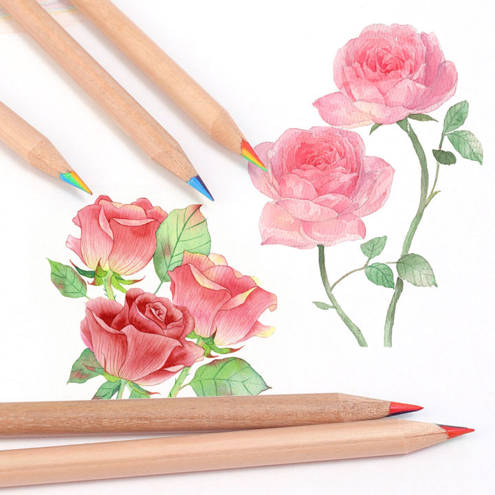 1/3pcs%207%20Colour%20Log%20Rainbow%20Core%20Coloured%20Pencils%20Student%20Drawing%20Pencils%20-%20Image%207