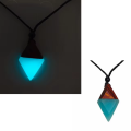 Arrow Glow at Night Necklace for male female unisex Wood Resin Jewelry glowing at night light Gift.