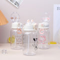 500ML Cartoon Transparent Straw Cup Cute Anime Portable Water Cup SEVICH. 