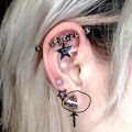 16g Bar Pircing Earrings Straight Rod Industrial Piercings Surgical Steel Ear Mujer Cartilage Helix Ear Lobe Star Ear-Studs Y2K.