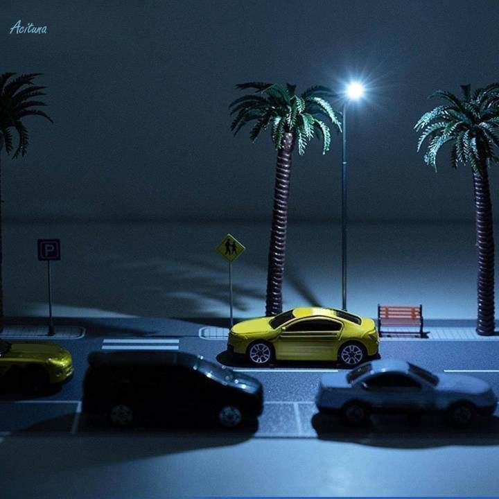 1/64 Model Road Scene,Diorama Parking Scenery,Car Display Backdrop,Scene Model for Model