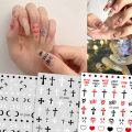 Chrome Heart Nail Art 3D Nail Art Graffiti Style Stickers Love Design SUPER BABY. 