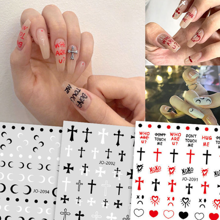 Chrome Heart Nail Art 3D Nail Art Graffiti Style Stickers Love Design SUPER BABY