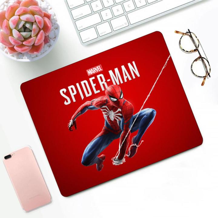 Marvel Spiderman Design Pattern Game mousepad Small Pads Rubber Mouse Mat MousePad Desk Gaming Mousepad Cup Mat