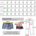 American cat whisker torn jeans Men's patch Worn slim fit Small straight sleeve Casual dad Long pants Autumn and winter.