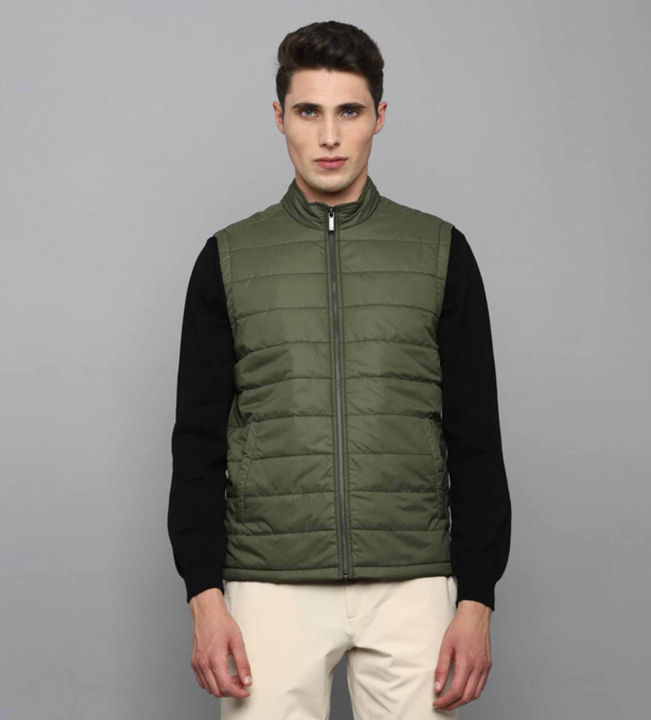 Pantoneclo Premium Quality Multicolor Men's Padding Sleeveless Jacket - Ochre / Silver Blue / Four Leaf Clover