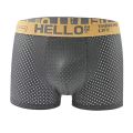 HELLO Ice Silk Mesh Men's Underwear Full Mesh Elastic Breathable Comfortable Boxers Young Students Boys Underwear.