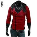 Side Zipper Patchwork Hoodies Men Casual assasins creed Clothing mens hoodies and sweatshirts sudadera hombre. 