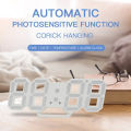 3D LED Digital Wall Alarm Clock 15 Inch Large Snooze Night Light USB Powered with Remote Control Function Time/Date. 