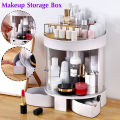 3 Layer Rotation Transparent Door Desktop Organizer Storage Box Makeup Cosmetic Drawer Case. 