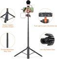 VRIG TP-16 Extendable Phone Tripod, 57.1 Inch Camera Tripod, 2 in 1 iPhone Tripod, 360 Degree Rotation, Compact Lightweight, Three Legs Camera/Camera Tripod. 