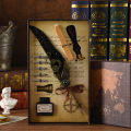 Retro Feather Fountain Pen Vintage Calligraphy Writing Ink Pen Sets Creative Stationery Quill Pens School Office Supplies Amour zii. 