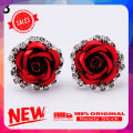 【TrendyTraverse】New Elegant Flower Rhinetone Ear tud Earring Piercing Jewelry.