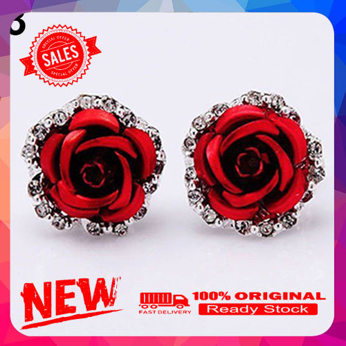 【TrendyTraverse】New Elegant Flower Rhinetone Ear tud Earring Piercing Jewelry