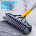 2 in 1 Floor Scrub Brush, Magic Broom Brush Floor Brush Scrubber with Long Handle, Premium 120 Degree Rotating Removable Crevice Cleaning Brush with Squeegee.