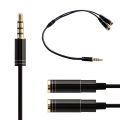 Stereo Splitter Cable 2 in 1 Female to Male Audio Line 3.5mm Audio Splitter For Headset Microphone MP3 MP4.