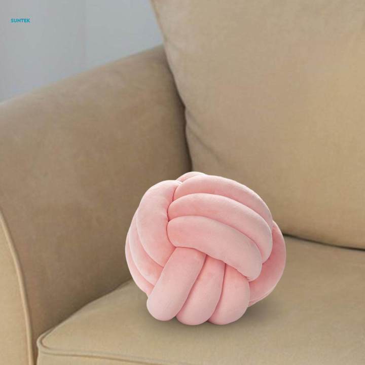 Soft Knot Ball Pillow Round Cushion Toy Throw Pillow for Chairs Bed Car Office