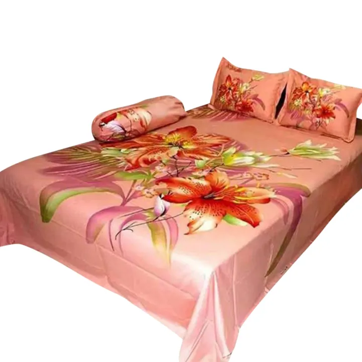 Multicolor%20King%20Size%20Bed%20Sheet%20Set%20-%20Experience%20The%20Comfort%20Of%20Our%20Premium%20Cotton%20Bed%20Sheet%20With%20Matching%202%20Pillow%20Covers%20-%20Durable%20Luxury%20-%20Image%203