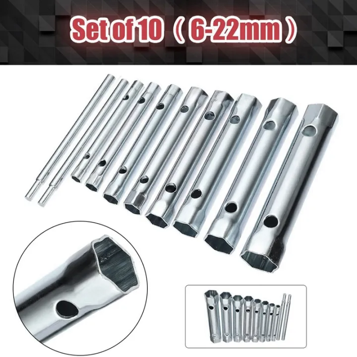NANLIY-%2010Pcs%206-22mm%20Metric%20Tubular%20Box%20Wrench%20Set%20Tube%20Bar%20Spark-Plug%20Spanner%20Steel%20Double%20Ended%20for%20Automotive%20Plumb%20Repair%20-%20Image%208