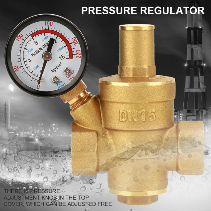Adjustable Brass Water Pressure Reducing Valve Reliable DN15 1/2' Reducing pressure Adjustable Reducer Gauge Regulator Valve