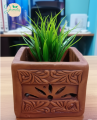 Small Hand-Carved Terracotta Planter 1 Pcs.