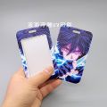1 Set Anime Card Cases Card Lanyard Key Lanyard Cosplay Badge ID Cards Holders Neck Straps Keychains Uchiha Sasuke.