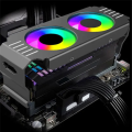 Computer RAM Memory Module Cooler PC DDR4 DDR5 Overlock Dual ARGB Sync PWM Fans Aluminium RGB Cooling Radiator(A) Easy Install. 