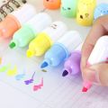 6pcs/set Cute capsulee highlighter naughty expression bright watercolor coloring pen Pilll highlighter marker. 