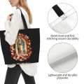 Printed Our Lady Of Guadalupe Mexican Virgin Mary Tote Shopping Bag Canvas Shoulder Shopper Mexico Catholic Saint Handbag. 