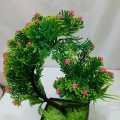Natural Looking Artificial Plastic Bonsai Tree with Small Flowers in Tub, 1 Piece for Gift and Home Decoration. 