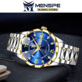 MENSPE Men's Fashion Watch Quartz Watch With Diamond Calendar Watch 30M Waterproof Luminous Watch Quartz Watch Steel Band Watch Men Wrist Watch With Luminous Pointers.