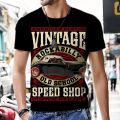 Men's T-shirts Vintage Car Design Luxury Short Sleeve Casual Street Outfit Harajuku Tops Beach Hip-hop Fashion Hot Sportswear. 