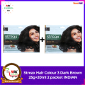 Streax Hair Colour 3 Dark Brown 25g+20ml 2 packet.